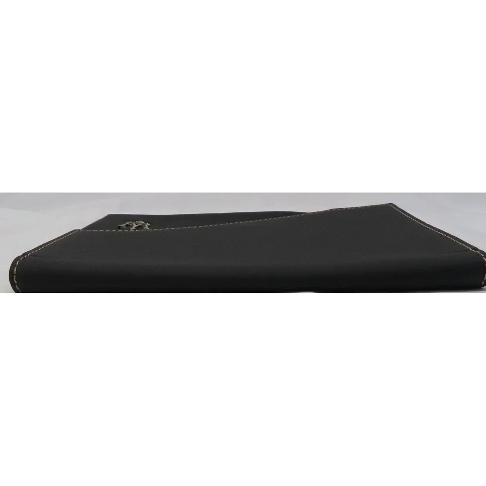 Maserati Black Leather Owners Manual Case Portfolio Document Holder Trident Logo